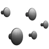 Muuto Garderoben Und Kleiderbügel^Garderobenhaken Dots Metal, 5er-Set, schwarz