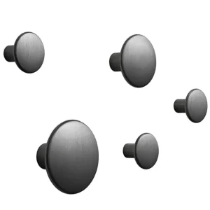 Muuto Garderoben Und Kleiderbügel^Garderobenhaken Dots Metal, 5er-Set, schwarz