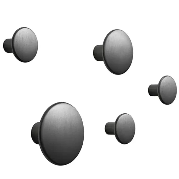 Muuto Garderoben Und Kleiderbügel^Garderobenhaken Dots Metal, 5er-Set, schwarz