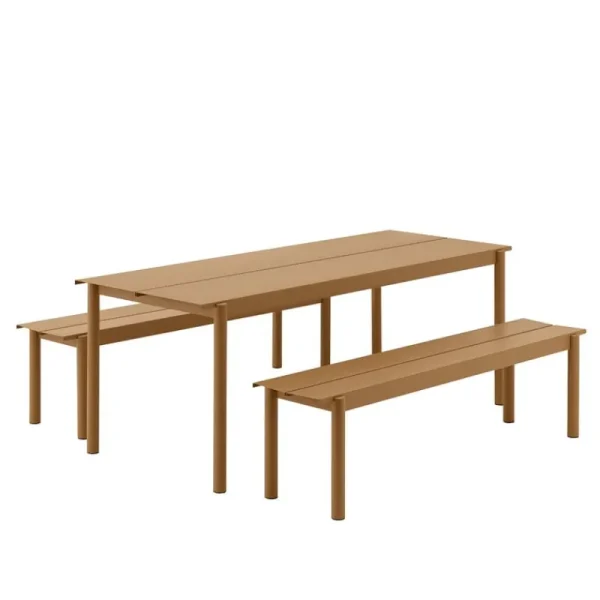 Muuto Terrassenmöbel^Linear Steel Bank, 170 cm, dunkelorange