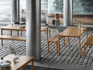 Muuto Terrassenmöbel^Linear Steel Bank, 170 cm, dunkelorange