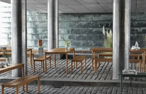 Muuto Terrassenmöbel^Linear Steel Bank, 170 cm, dunkelorange