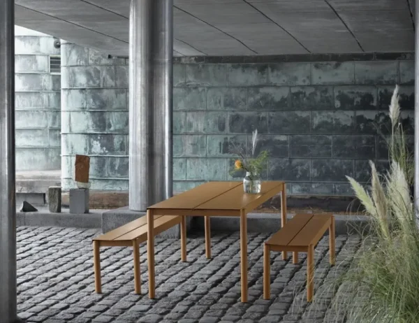 Muuto Terrassenmöbel^Linear Steel Bank, 170 cm, dunkelorange