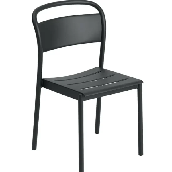 Muuto Terrassenmöbel^Linear Steel Beistellstuhl, Schwarz