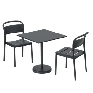 Muuto Terrassenmöbel^Linear Steel Beistellstuhl, Schwarz