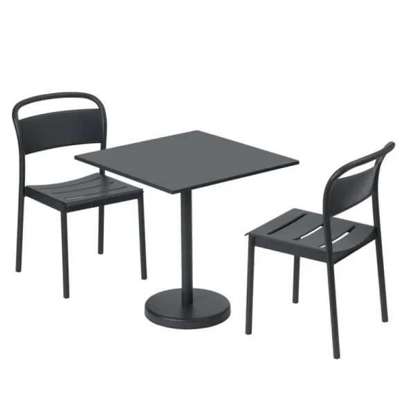 Muuto Terrassenmöbel^Linear Steel Beistellstuhl, Schwarz