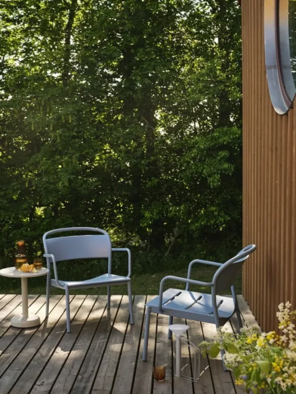 Muuto Terrassenmöbel^Linear Steel Couchtisch, 42 cm, Grau