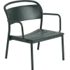 Muuto Terrassenmöbel^Linear Steel Lounge-Armlehnstuhl, Dunkelgrün