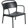 Muuto Terrassenmöbel^Linear Steel Lounge-Armlehnstuhl, Schwarz