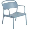 Muuto Terrassenmöbel^Linear Steel Lounge-Armlehnstuhl, Blassblau