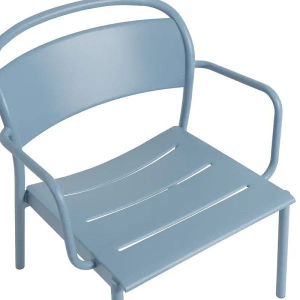 Muuto Terrassenmöbel^Linear Steel Lounge-Armlehnstuhl, Blassblau
