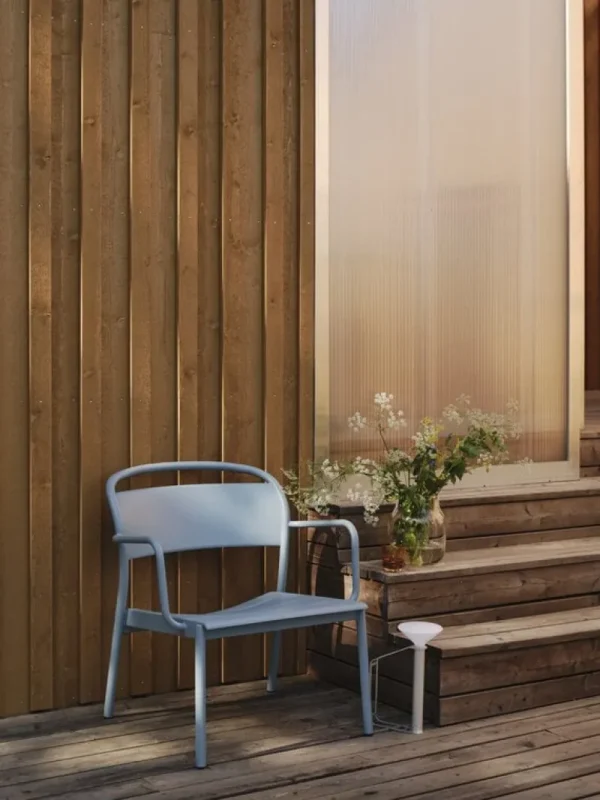 Muuto Terrassenmöbel^Linear Steel Lounge-Armlehnstuhl, Schwarz