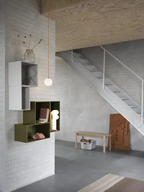 HAY Regale-Muuto Mini Stacked Regalmodul, groß, braun grün