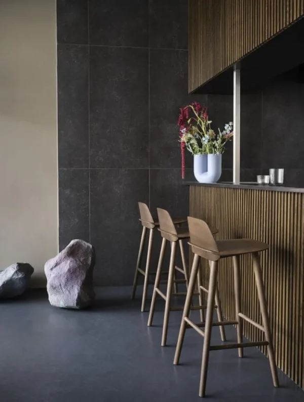 HAY Sitzgelegenheiten-Muuto Nerd Barhocker, 75 cm, Dunkelbraun gebeizt