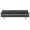 &Tradition Sofas Und Liegen-Muuto Outline Sofa, 3-Sitzer, Grace-Leder, Grau - Schwarz