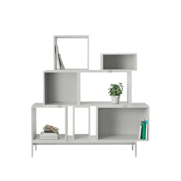 String Furniture Regale | Tische-Muuto Regalmodul Stacked mit Rückwand, klein, hellgrau