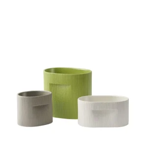 Muuto Indoor-gardening^Ridge Blumentopf, H 13 cm, Off-White