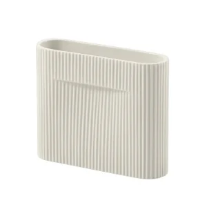 Klong Vasen-Muuto Ridge Vase, 16,5 cm, Cremeweiß