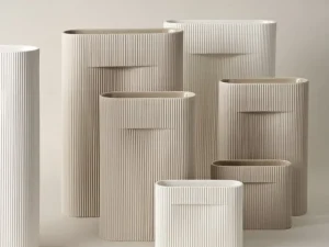 Klong Vasen-Muuto Ridge Vase, 16,5 cm, Cremeweiß