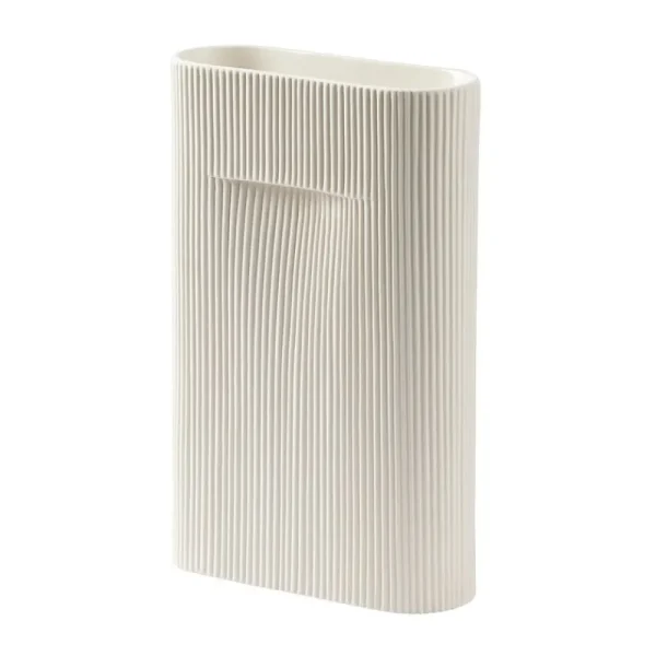 Muuto Vasen-Ridge Vase, klein, cremeweiß
