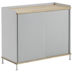 Pedestal Aufbewahrungsmöbel-Muuto Sideboard Enfold, 100 cm, hoch, Eiche – grau