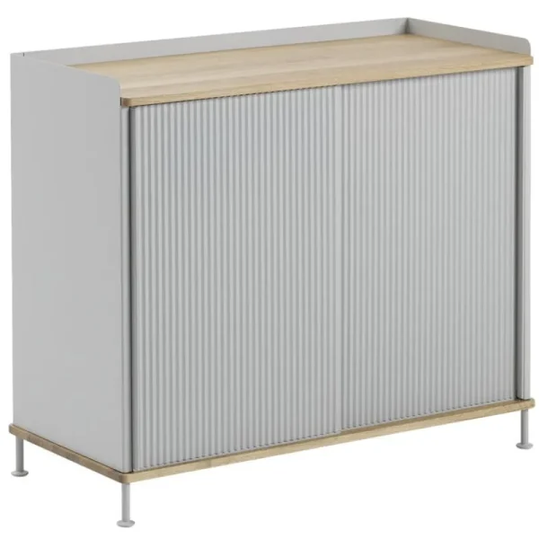 Pedestal Aufbewahrungsmöbel-Muuto Sideboard Enfold, 100 cm, hoch, Eiche – grau