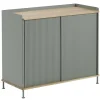Audo Copenhagen Aufbewahrungsmöbel-Muuto Sideboard Enfold, 100 cm, hoch, Eiche – staubgrün