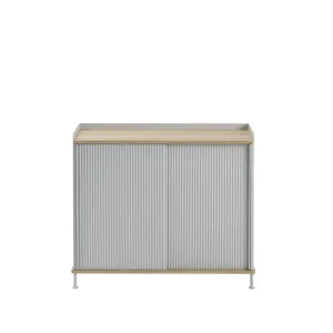 Pedestal Aufbewahrungsmöbel-Muuto Sideboard Enfold, 100 cm, hoch, Eiche – grau
