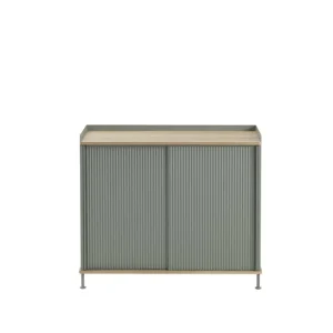 Audo Copenhagen Aufbewahrungsmöbel-Muuto Sideboard Enfold, 100 cm, hoch, Eiche – staubgrün