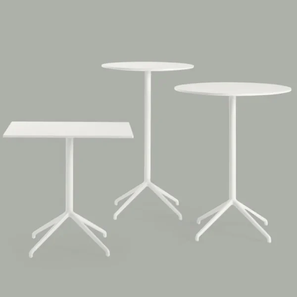 HAY Tische-Muuto Still Cafe Stehtisch, 75 cm, H. 105 cm, weiß