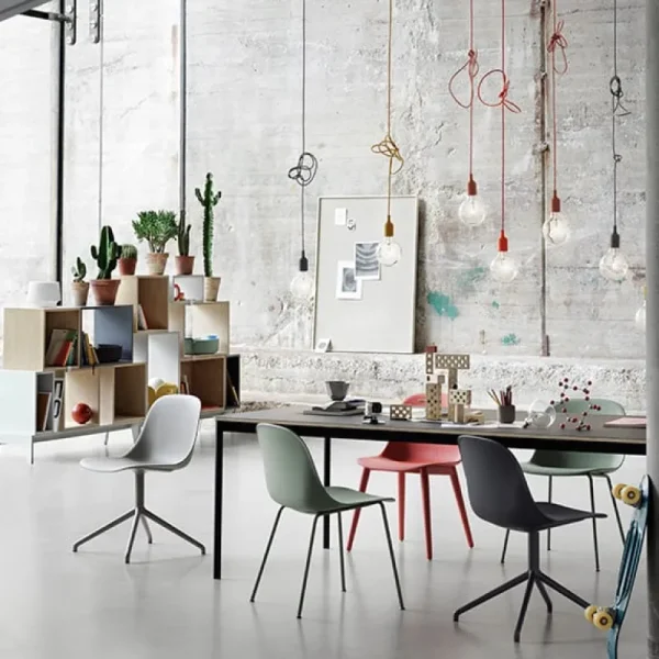 Artek Sitzgelegenheiten-Muuto Stuhl Fiber, Rohrgestell, grau