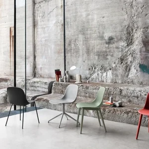 Artek Sitzgelegenheiten-Muuto Stuhl Fiber, Rohrgestell, grau