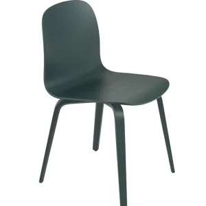 Fredericia Sitzgelegenheiten-Muuto Visu Stuhl, Holzgestell, dunkelgrün