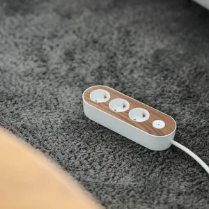MyNolla Elektroartikel^Steckerleiste, Weiß - Walnuss