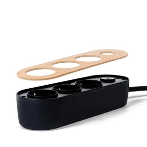 MyNolla Elektroartikel^Steckerleiste, Schwarz - Eiche