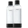 Mysoda Sport- Und Outdoor-produkte | Haushaltsgeräte^Wasserflasche 1 l, 2 Stück, Schwarz