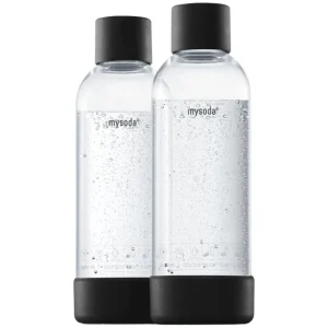 Mysoda Sport- Und Outdoor-produkte | Haushaltsgeräte^Wasserflasche 1 l, 2 Stück, Schwarz