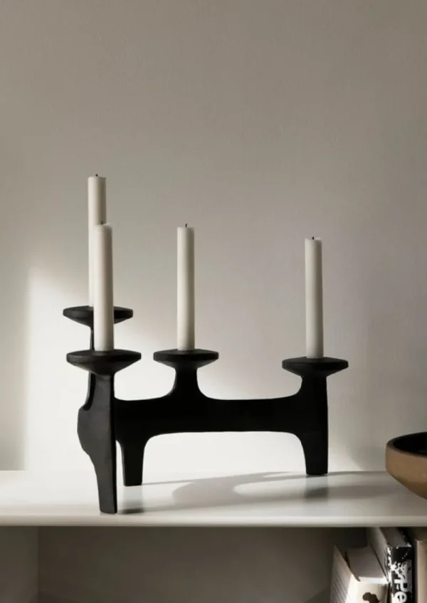 Georg Jensen Kerzen Und Kerzenhalter-Nedre Foss Nunatak Kandelaber, Schwarz