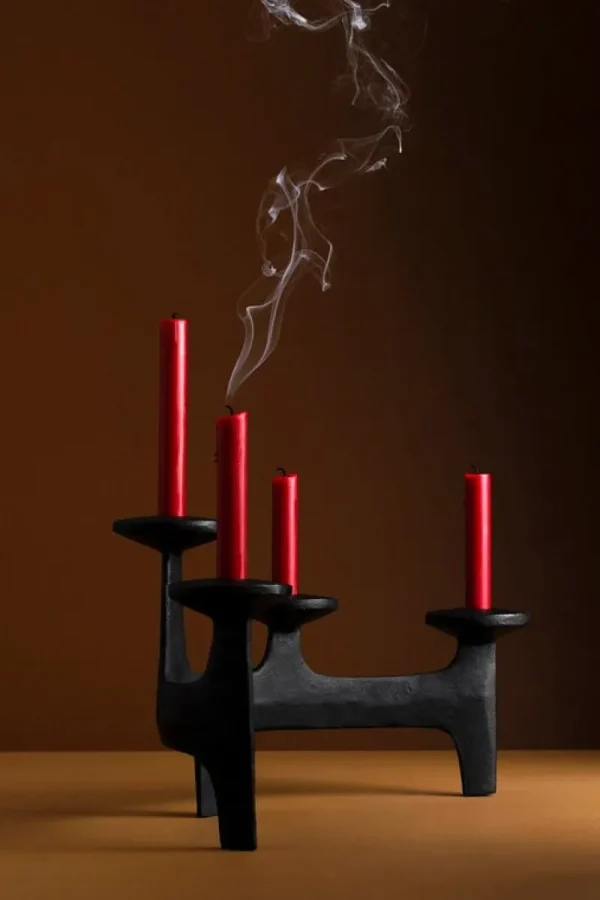 Georg Jensen Kerzen Und Kerzenhalter-Nedre Foss Nunatak Kandelaber, Schwarz