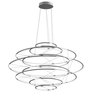 Nemo Lighting Deckenleuchten-Drop 9 Pendelleuchte, 2700 K, Satin Silber