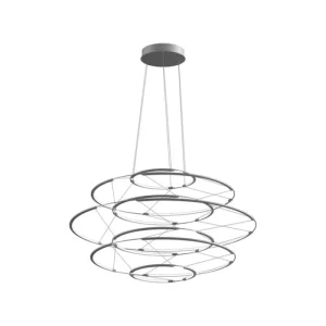 Nemo Lighting Deckenleuchten-Drop 7 Pendelleuchte, 2700 K, Satin Silber