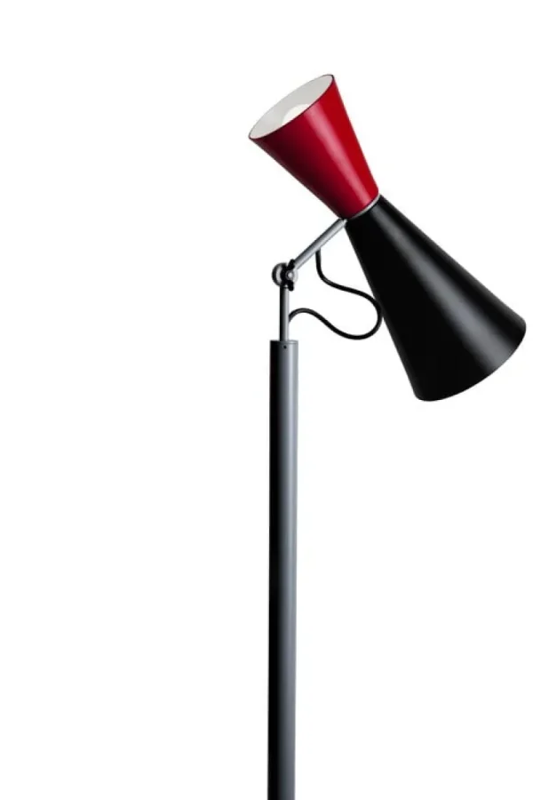 Muuto Stehleuchten-Nemo Lighting Parliament Stehleuchte, Schwarz - Rot