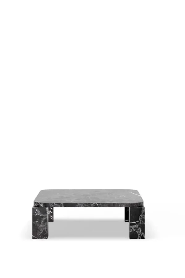 &Tradition Tische-New Works Atlas Couchtisch, 82 x 82 cm, Marmor schwarz