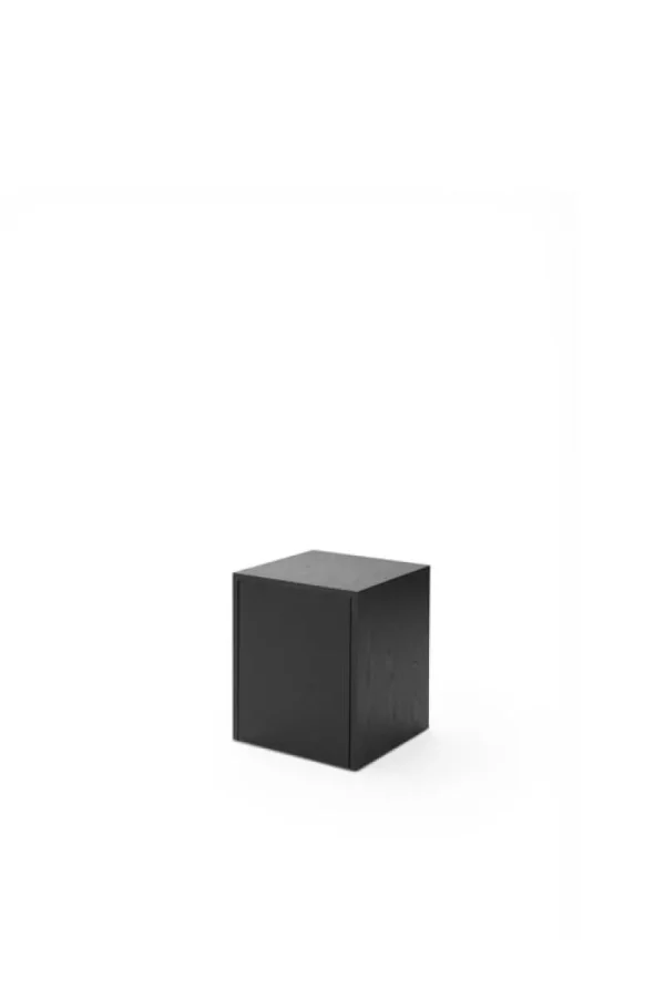 New Works Tische-Beistelltisch Mass mit Schublade, schwarz gebeizte Eiche