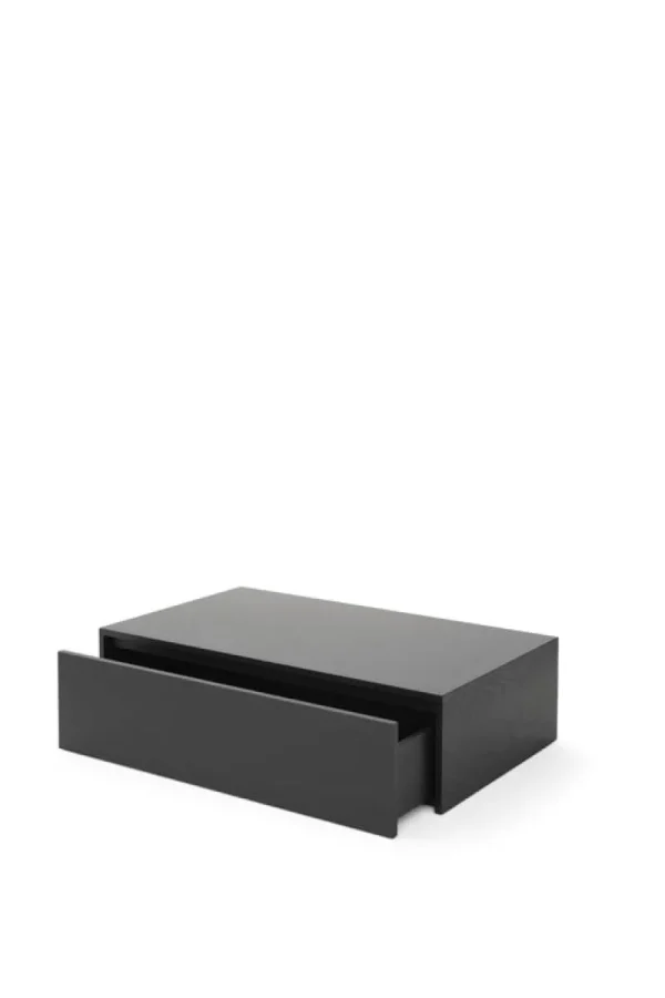 New Works Tische-Beistelltisch Mass High mit Schublade, schwarz gebeizte Eiche