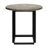 New Works Tische-Florence Beistelltisch 50 cm, Schwarz – grauer Marmor