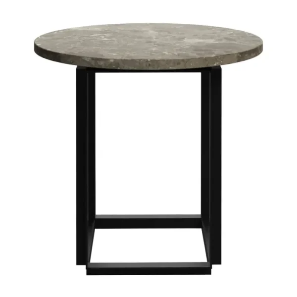 New Works Tische-Florence Beistelltisch 50 cm, Schwarz – grauer Marmor