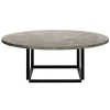 Warm Nordic Tische-New Works Florence Couchtisch 90 cm, Schwarz – grauer Marmor