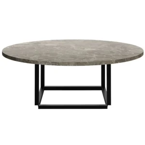 Warm Nordic Tische-New Works Florence Couchtisch 90 cm, Schwarz – grauer Marmor