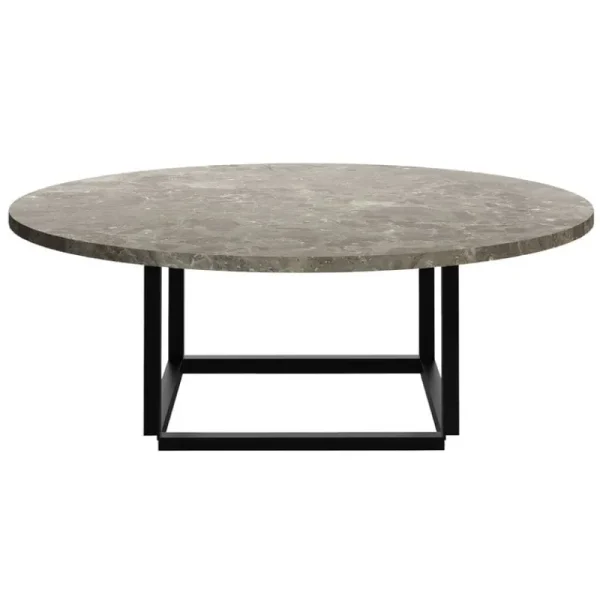 Warm Nordic Tische-New Works Florence Couchtisch 90 cm, Schwarz – grauer Marmor